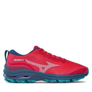 Buty do biegania Mizuno. Czerwone buty sportowe Mizuno, bez wzorów, bez zapięcia, do biegania, mizuno wave. Za 379,99 zł.