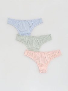 Majtki stringi 3 pack - wielobarwny. Stringi Reserved, bez wzorów, z bawełny. Za 49,99 zł.