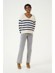 Cream Sweter "Muka" w kolorze granatowo-kremowym rozmiar: XL. Brązowe swetry oversize Cream, xl, bez wzorów, bez ramiączek. Za 136,13 zł.