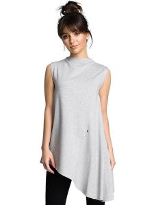 Be Wear Top w kolorze szarym rozmiar: S. Szare topy Be Wear, s, bez wzorów, z bawełny, z asymetrycznym kołnierzem, bez ramiączek. Za 166,95 zł.
