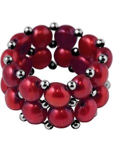 Pearline Pierścionek perłowy w kolorze czerwonym rozmiar: onesize. Czerwone pierścionki Pearline, z perłą. Za 127,35 zł.