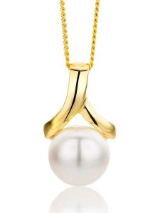 Diamant Exquis Złoty naszyjnik z zawieszką - dł. 45 cm rozmiar: onesize. Białe naszyjniki Diamant Exquis, z perłą, złote. Za 1 087,99 zł.