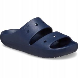 Klapki Dla Dorosłych Crocs Classic V2 Sandal. Niebieskie klapki Crocs, bez wzorów, z materiału, bez obcasa. Za 135,99 zł.