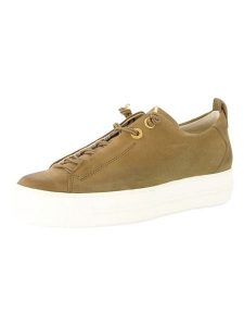 Paul Green Skórzane sneakersy w kolorze khaki rozmiar: 39. Brązowe trampki Paul Green, bez wzorów, ze skóry, bez zapięcia. Za 423,17 zł.