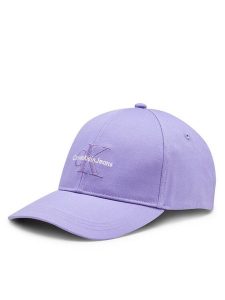 Calvin Klein Czapka z daszkiem Mono Logo Embro K60K612317 Fioletowy. Fioletowe czapki Calvin Klein, bez wzorów, z bawełny. Za 99,99 zł.