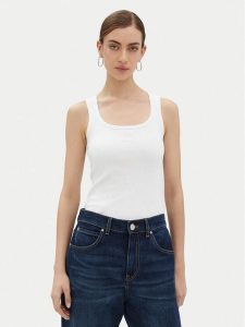 PINKO Top 100807 A2C1 Biały Regular Fit. Białe topy Pinko, s, bez wzorów, z bawełny, bez kołnierzyka, bez ramiączek. Za 199,99 zł.