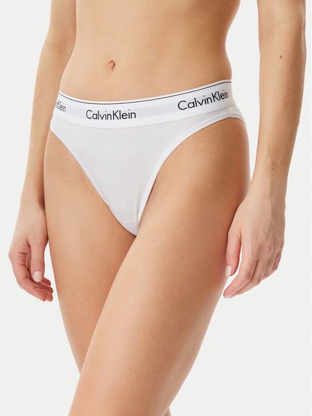 Calvin Klein Underwear Figi klasyczne z wysokim stanem LV00QF8319 Biały. Białe figi Calvin Klein Underwear, bez wzorów, z bawełny. Za 69,99 zł.