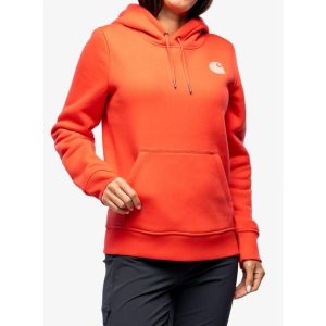 Bluza z kapturem damska Carhartt Logo Sleeve Graphic Sweatshirt. Czerwone bluzy CARHARTT, xs, bez wzorów, z kapturem. Za 234,99 zł.
