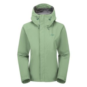 Kurtka przeciwdeszczowa damska Rab Women's Downpour Jacket z kapturem. Zielone kurtki RAB, s, bez wzorów, z kapturem. Za 464,33 zł.