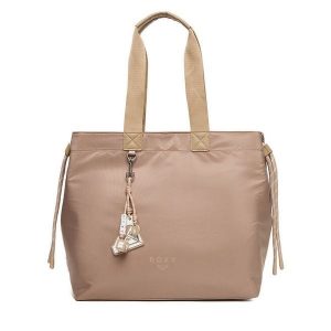 Torebka Roxy. Brązowe shopper bag Roxy, bez wzorów, bez dodatków. Za 199,99 zł.