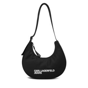 Torebka Karl Lagerfeld Jeans. Czarne torebki klasyczne Karl Lagerfeld Jeans, bez wzorów, z jeansu, bez dodatków. Za 509,99 zł.