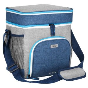 Torba termiczna lunchbox 15L NC2902 Nils. Niebieskie torby podróżne i sportowe NILS, bez wzorów, z materiału. Za 69,00 zł.