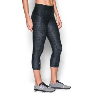 Legginsy damskie Under Armour HeatGear Capri Printed 7/8. Czarne legginsy Under Armour, bez wzorów. Za 219,00 zł.