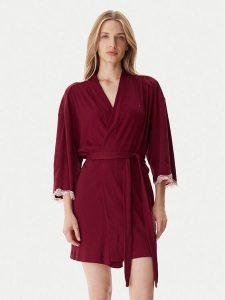 Tommy Hilfiger Szlafrok UW0UW06076 Czerwony. Czerwone szlafroki TOMMY HILFIGER, s, bez wzorów, z bawełny, bez kaptura. Za 279,99 zł.