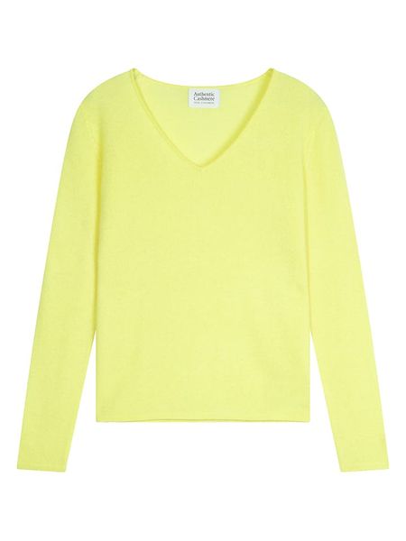 AUTHENTIC CASHMERE Kaszmirowy sweter "Galise" w kolorze żółtym rozmiar: L. Żółte swetry oversize AUTHENTIC CASHMERE, l, bez wzorów, z kaszmiru, bez ramiączek. Za 292,20 zł.