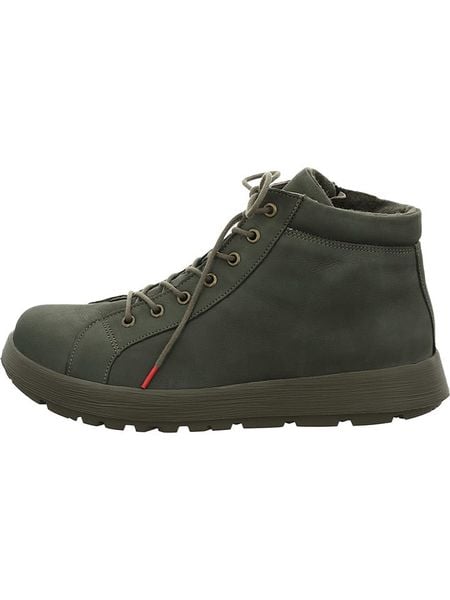 Think! Skórzane botki w kolorze khaki rozmiar: 37. Brązowe botki Think, bez wzorów, bez obcasa, bez zapięcia. Za 316,24 zł.