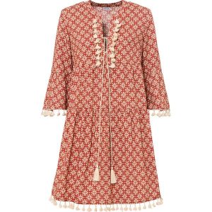 Sukienka tunikowa z miękkiej wiskozy. Niebieskie sukienki bonprix, bez wzorów, z wiskozy, bez kołnierzyka, bez ramiączek. Za 149,99 zł.