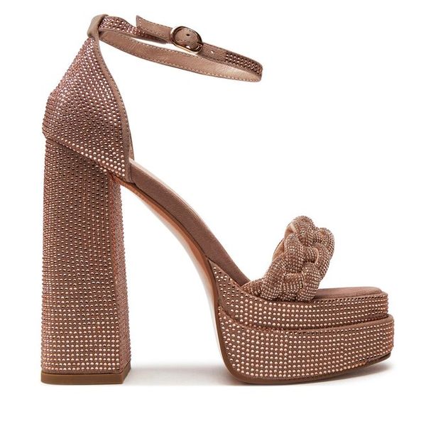 Sandały GOE. Brązowe sandały Goe, bez wzorów, bez obcasa, na słupku, bez zapięcia. Za 279,99 zł.