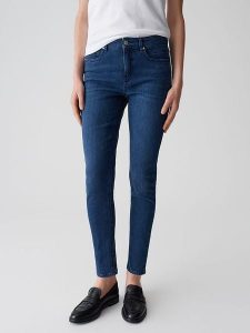 OPUS Dżinsy "Enja" - Skinny fit - w kolorze granatowym rozmiar: 38/L28. Niebieskie jeansy Opus, z aplikacjami, ze skóry. Za 259,95 zł.