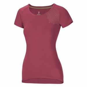 Koszulka damska Ocun Raglan. Czerwone bluzki Ocun, s, bez wzorów, sportowe, bez kołnierzyka, bez ramiączek. Za 178,50 zł.