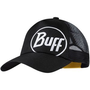 Czapka z daszkiem BUFF TRUCKER CAP LOGO BLACK L/XL. Czarne czapki Buff, bez wzorów, z materiału, sportowe. W wyprzedaży za 99,99 zł.
