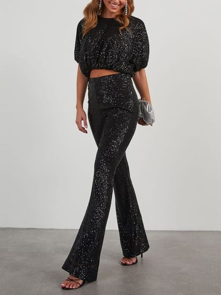 LA Angels Spodnie w kolorze czarnym rozmiar: L. Czarne spodnie z wysokim stanem LA Angels, bez wzorów, z materiału, z podwyższonym stanem. Za 191,88 zł.