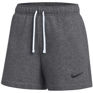 Spodenki krótkie damskie Nike Park 26 Fleece. Szare szorty Nike, bez wzorów, z bawełny, sportowe. Za 141,99 zł.