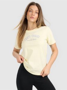 4F T-shirt regular z nadrukiem damski - żółty XXL. Żółte t-shirty 4f, l, bez wzorów, z bawełny, bez kołnierzyka, bez ramiączek. Za 59,99 zł.