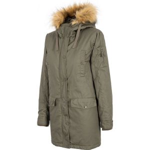 Kurtka miejska damska KUD010z - khaki. Brązowe kurtki marki 4f, na jesień, z materiału. W wyprzedaży za 149,99 zł.
