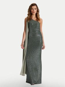 Swing Sukienka wieczorowa 5AH15400 Zielony Slim Fit. Zielone kombinezony Swing, bez wzorów, z syntetyku, wizytowe, bez kołnierzyka, bez ramiączek. Za 479,99 zł.