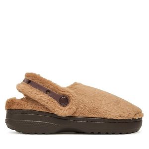 Kapcie Crocs. Brązowe kapcie Crocs, bez wzorów. Za 219,99 zł.