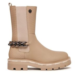 Botki Liu Jo. Brązowe botki Liu Jo, bez wzorów, bez obcasa, na płaskiej podeszwie, bez zapięcia. Za 599,99 zł.