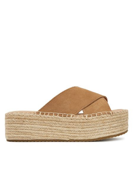 DeeZee Espadryle 42422 Brązowy. Brązowe espadryle DeeZee, bez wzorów, z materiału, bez obcasa. Za 111,99 zł.