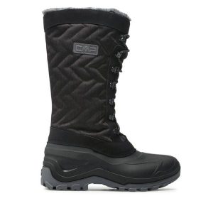 Śniegowce CMP. Czarne buty zimowe CMP, bez obcasa, bez zapięcia. Za 359,99 zł.