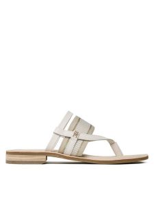 Tommy Hilfiger Japonki Th Webbing Mule Sandal FW0FW07275 Biały. Białe klapki TOMMY HILFIGER, bez wzorów, ze skóry, bez obcasa. Za 399,99 zł.