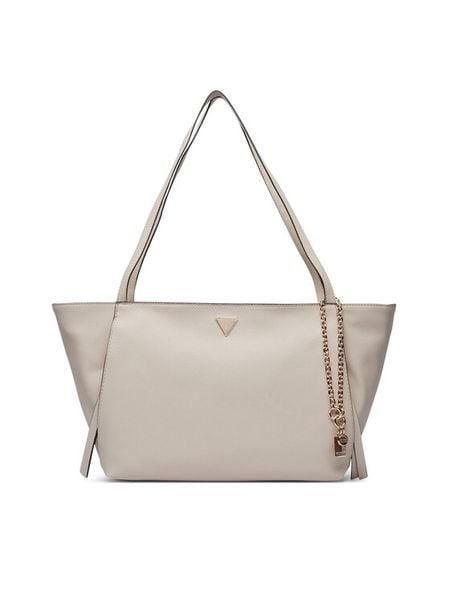 Guess Torebka Devon HWBG97 45230 Beżowy jasny. Brązowe shopper bag Guess, z aplikacjami, ze skóry, bez dodatków. Za 634,99 zł.