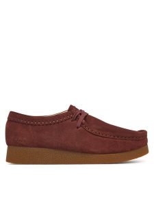 Clarks Półbuty WallabeeEVOSh 26329301 Bordowy. Czerwone półbuty Clarks, bez wzorów, ze skóry, bez obcasa, na płaskiej podeszwie, bez zapięcia. Za 389,99 zł.
