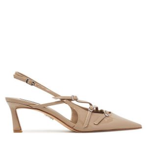 Czółenka Steve Madden. Brązowe czółenka Steve Madden, bez wzorów, bez obcasa, bez zapięcia. Za 359,99 zł.