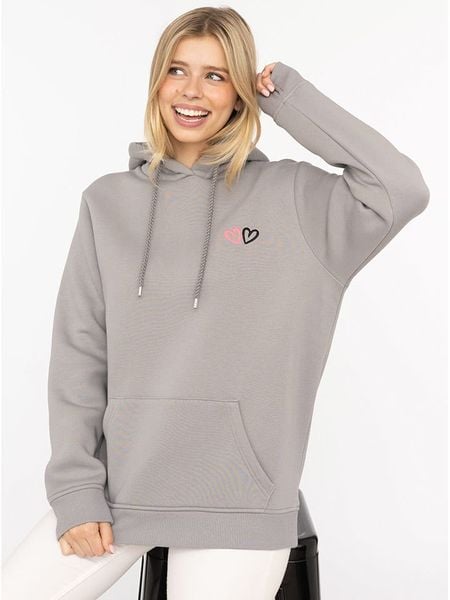 Zwillingsherz Bluza "Lima" w kolorze szarym rozmiar: L/XL. Szare bluzy Zwillingsherz, l, bez wzorów, z kapturem. Za 227,31 zł.