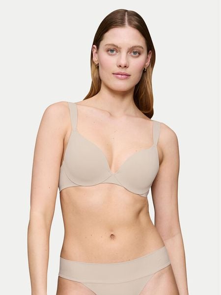 Triumph Biustonosz z fiszbiną Body Make Up Illusion 10217848 Beżowy. Brązowe biustonosze Triumph, bez wzorów, z syntetyku. Za 114,00 zł.