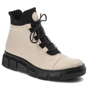 Beżowe Botki Armodo Stylowe Obuwie Damskie. Brązowe botki Armodo, na zimę, bez wzorów, bez obcasa, bez zapięcia. Za 339,99 zł.