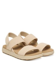 Keen Sandały Elle Backstrap 1031704 Beżowy jasny. Brązowe sandały Keen, bez wzorów, z materiału, bez obcasa, na płaskiej podeszwie, bez zapięcia. Za 379,99 zł.