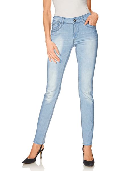 Heine Dżinsy - Slim fit - w kolorze błękitnym rozmiar: 22. Niebieskie jeansy Heine, bez wzorów. Za 193,29 zł.