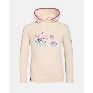 Felpa con cappuccio in cotone da ragazza Kilpi NORTHEN-JG. Brązowe swetry klasyczne Kilpi, bez kołnierzyka. Za 267,13 zł.