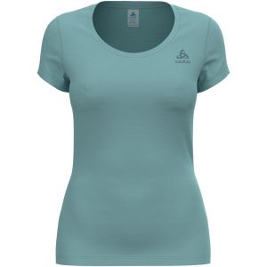 Koszulka z krótkim rękawem damska ODLO Active F-Dryight Eco. Niebieskie koszule nocne ODLO, bez wzorów, bez ramiączek. Za 149,00 zł.