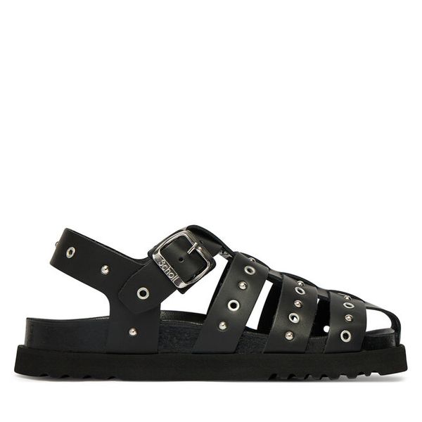 Sandały Scholl. Czarne sandały Scholl, bez wzorów, bez obcasa, na płaskiej podeszwie, bez zapięcia. Za 589,99 zł.