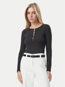 Guess Body W6BP21 K6256 Czarny Slim Fit. Czarne body i gorsety Guess, z aplikacjami, z syntetyku. Za 250,99 zł.