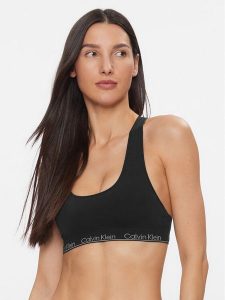 Calvin Klein Underwear Biustonosz top Racerback Bralette 000QF7317E Czarny. Czarne topy Calvin Klein Underwear, xs, bez wzorów, z wiskozy, bez kołnierzyka, bez ramiączek. Za 189,99 zł.