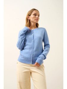 Just Cashmere Kaszmirowy kardigan "Laura" w kolorze błękitnym rozmiar: S. Niebieskie kardigany Just Cashmere, z kaszmiru. Za 391,99 zł.