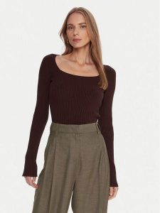 Kontatto Sweter 3M0830C Brązowy Slim Fit. Brązowe swetry klasyczne Kontatto, m, z syntetyku, bez kołnierzyka. Za 269,99 zł.
